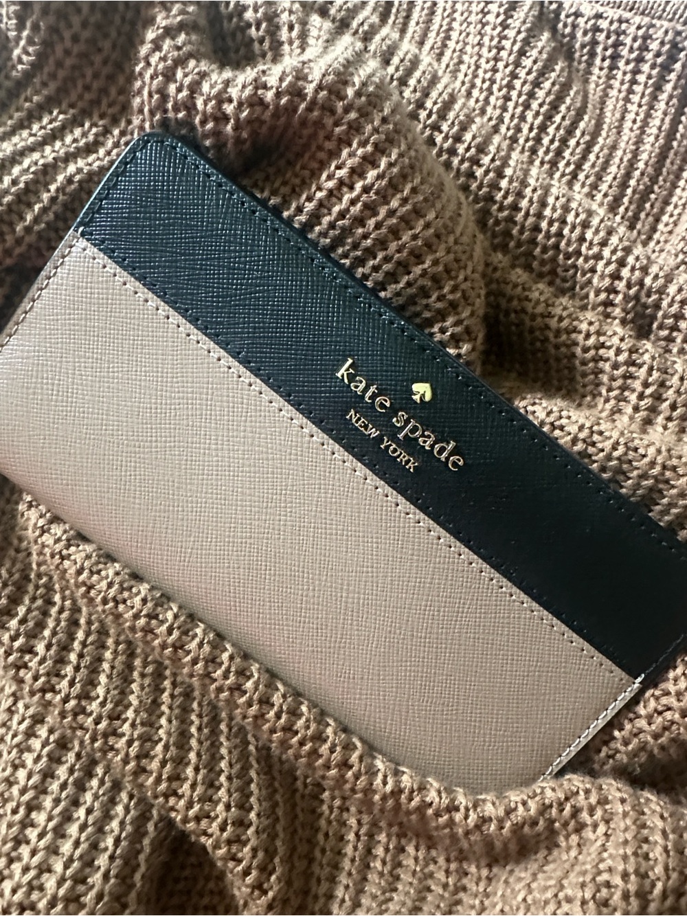 kate spade color block Madison large slim bifold